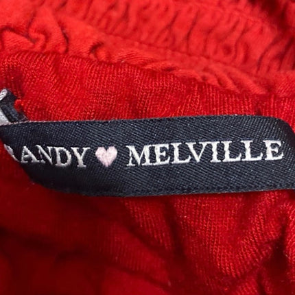 Brandy Melville Womens Red Sleeveless Cami Camisole Smocked Crop Tank Top Size S