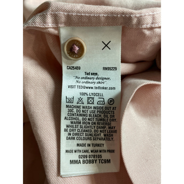 Ted Baker Men's Pink Chest Pocket Short Sleeve Button Down Shirt Top Size M