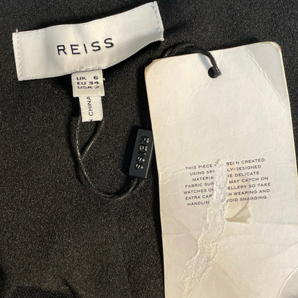 NEW Reiss Haisley Black Cap Short Sleeve Square Neck Mini Shift Bodycon Dress 4