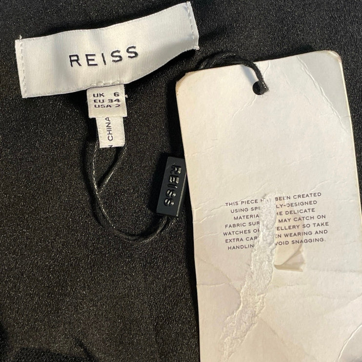 NEW Reiss Haisley Black Cap Short Sleeve Square Neck Mini Shift Bodycon Dress 4