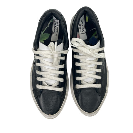Adidas Sleek Women's Black Leather Low Top Lace Up Athletic Sneakers Shoes 7.5