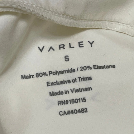 Varley Women's White Mock Neck Long Sleeve 1/2 Zip Athletic Crop Top Size S