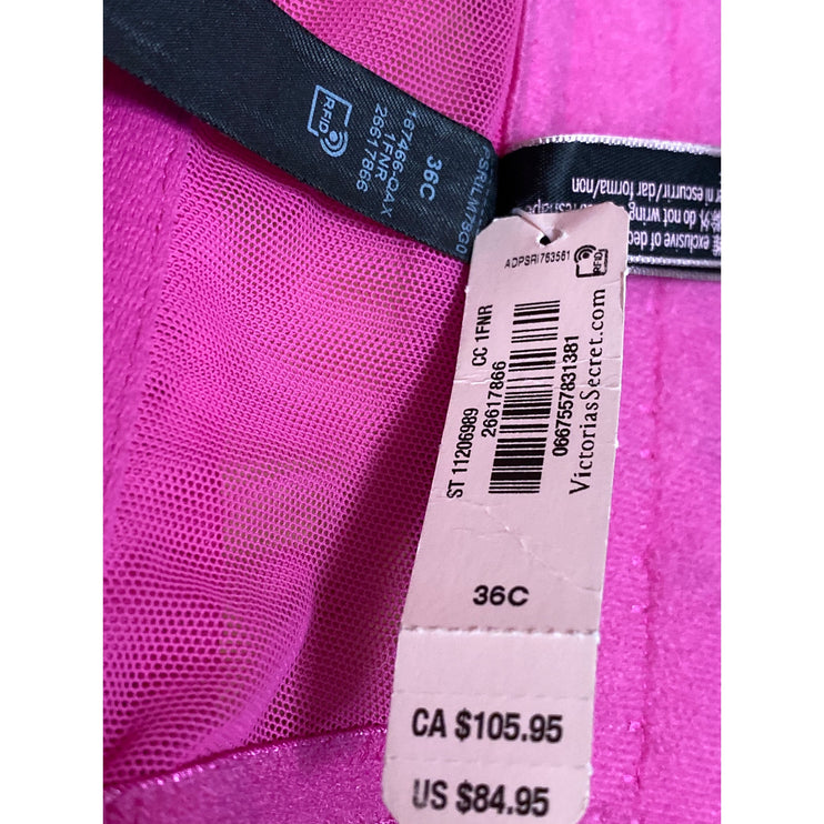 NEW Victoria Secret Bombshell Pink Floral Lace Adjustable Push Up Bra Top Sz 36C