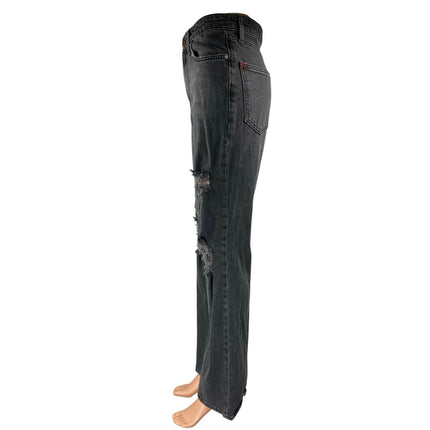 Urban Outfitters BDG Black Distressed High Rise Flared Bootcut Denim Jeans Sz 27