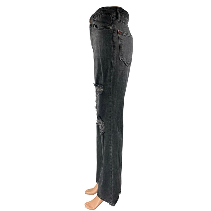 Urban Outfitters BDG Black Distressed High Rise Flared Bootcut Denim Jeans Sz 27