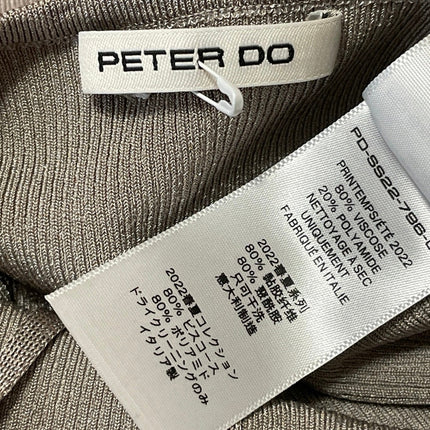 Peter Do Women's Gray Taupe Sleeveless Ribbed Knit Halter Neck Tank Top Size S