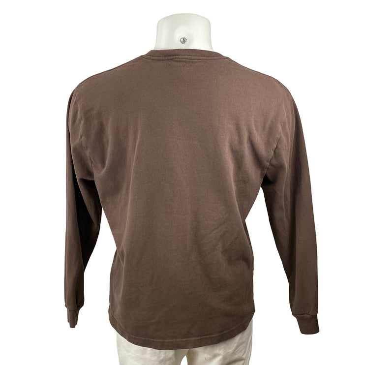 Madewell Men's Brown Crew Neck Long Sleeve Golf Basic T Shirt Tee Top Size L
