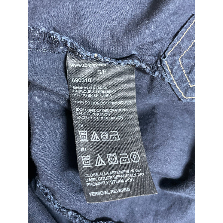 Tommy Hilfiger Women's Blue Dark Wash Long Sleeve Button Up Denim Jean Shirt S