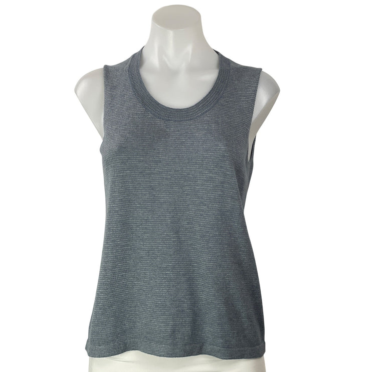 Lamberto Losani Women's Gray Sleeveless Cashmere Knit Scoop Neck Tank Top Size S