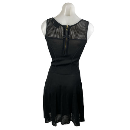 Cynthia Rowley Black Mesh Sleeveless Mini Fit & Flare Tank A-Line Dress Size XS