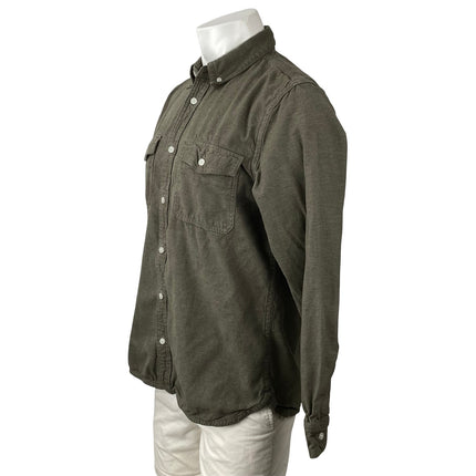 Everlane Men's Olive Green Long Sleeve Chest Pocket Button Down Shirt Top Size L