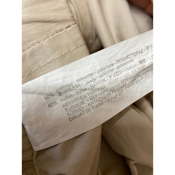 Zara Cream Cinched Tie High Waisted Wide Leg Trousers Windbreaker Baggy Pants S