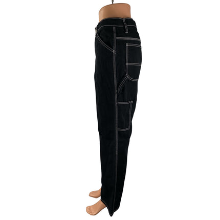 Dickies Carpenter Women's Black High Waisted Straight Leg Cargo Denim Jeans Sz 5