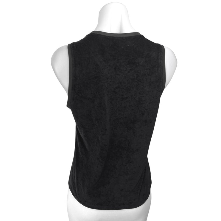 James Perse Black Velvet Velour Sleeveless Cami Camisole Shirt Tank Top Size 1