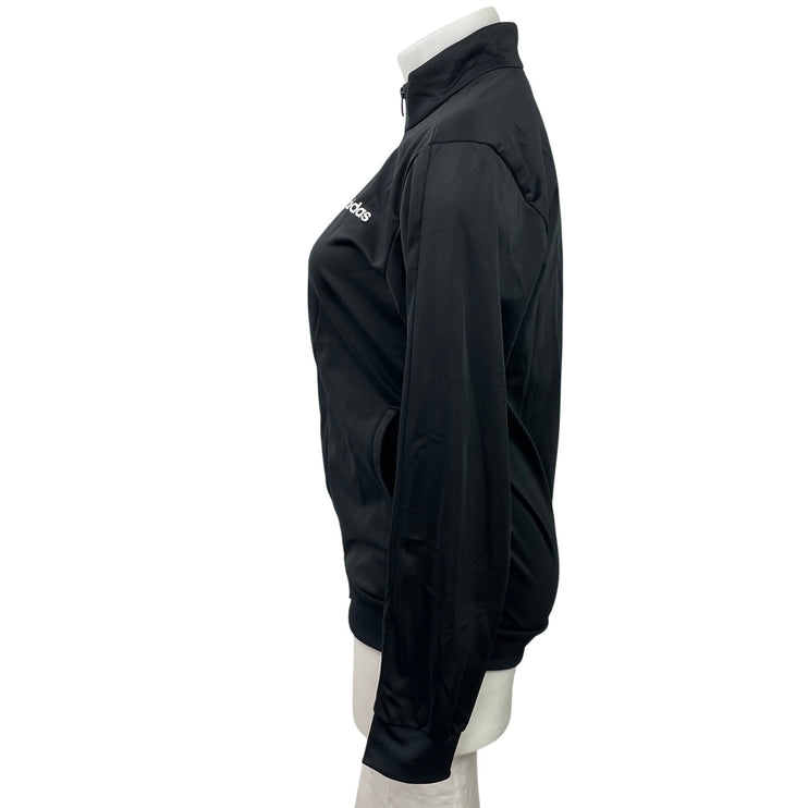 Adidas Women's Black Long Sleeves Full Zip Athletic Linear Tracksuit Jacket M