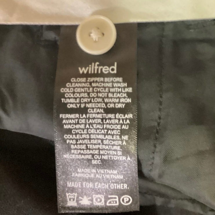 Aritzia Wilfred Effortless Black High Rise Straight Wide-leg Trouser Pants Sz 4