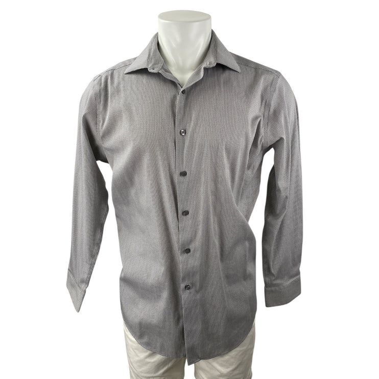 Alfani Men's Gray Athletic Fit Long Sleeve Button Down Dress Shirt Top Size M