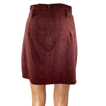 Abercrombie & Fitch Women's Red Maroon Faux Suede Mini Straight Pencil Skirt M