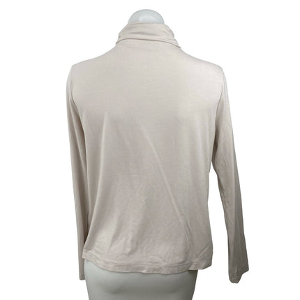 James Perse Classics Women's Beige Long Sleeve Turtleneck Sweater Top Size 2