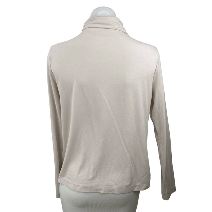 James Perse Classics Women's Beige Long Sleeve Turtleneck Sweater Top Size 2