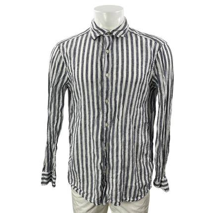 Vineyard Vines Men's Gray 100% Linen Striped Long Sleeve Button Down Shirt Top M
