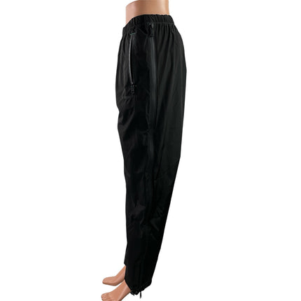 Studio Fy7 Womens Black Elastic High Waist Windbreaker Activewear Jogger Pants S