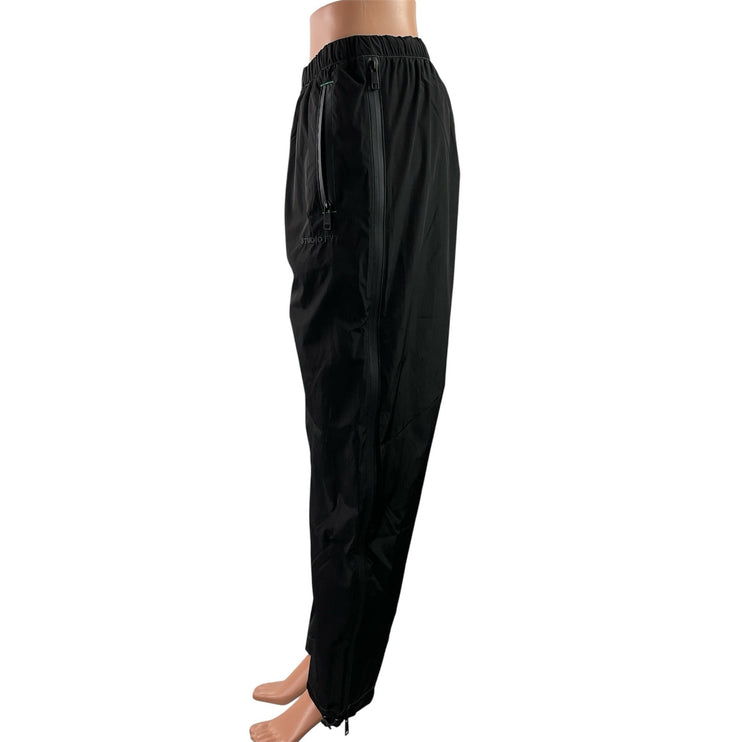 Studio Fy7 Womens Black Elastic High Waist Windbreaker Activewear Jogger Pants S