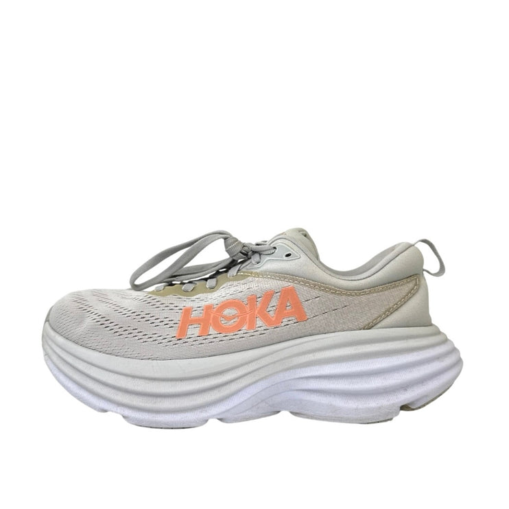 Hoka One One Bondi 8 Women's Gray Lace Up Running Sneaker Shoes Size 6.5