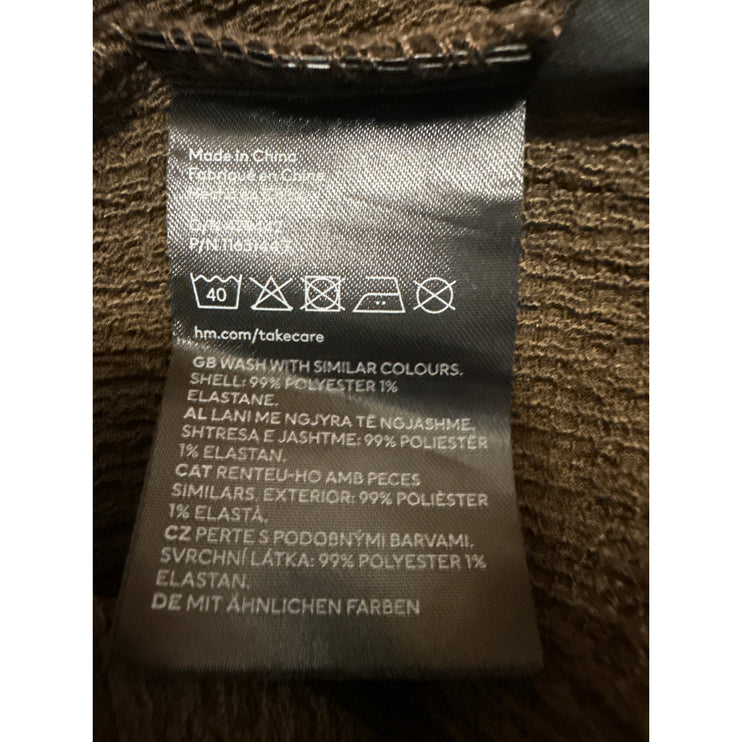 H&M Women's Brown Twist Front Sleeveless V Neck Midi Cami Tank Slip Dress Sz XS