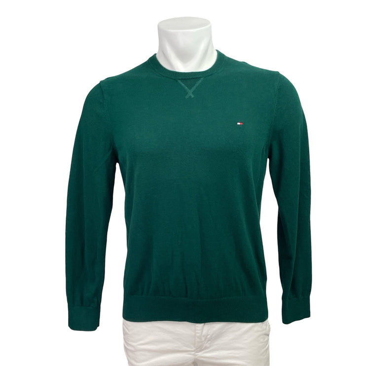 Tommy Hilfiger Men's Green Crew Neck Knit Long Sleeve Sweatshirt Sweater Top S