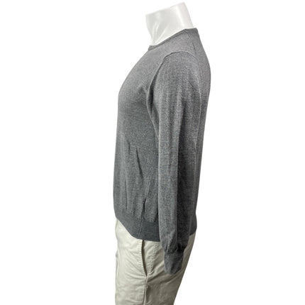 Boggi Milano 100% Virgin Wool Men's Gray Long Sleeves Knit Crew Sweater Top Sz L