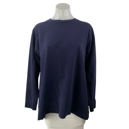 6397 Women's Navy Blue Long Sleeve Crew Neck Boxy Sweater Sweatshirt Top Size M