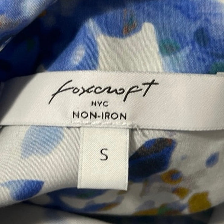 Foxcroft Olivia Women's Multicolor Tye Die Long Sleeve Button Down Shirt Top S