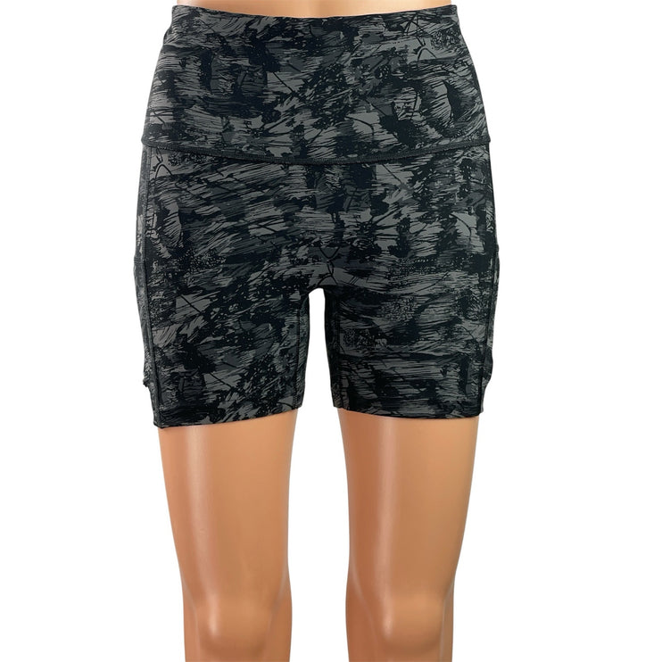 Gymshark Women's Black Abstract High Rise Yoga Athletic Biker Shorts Size S