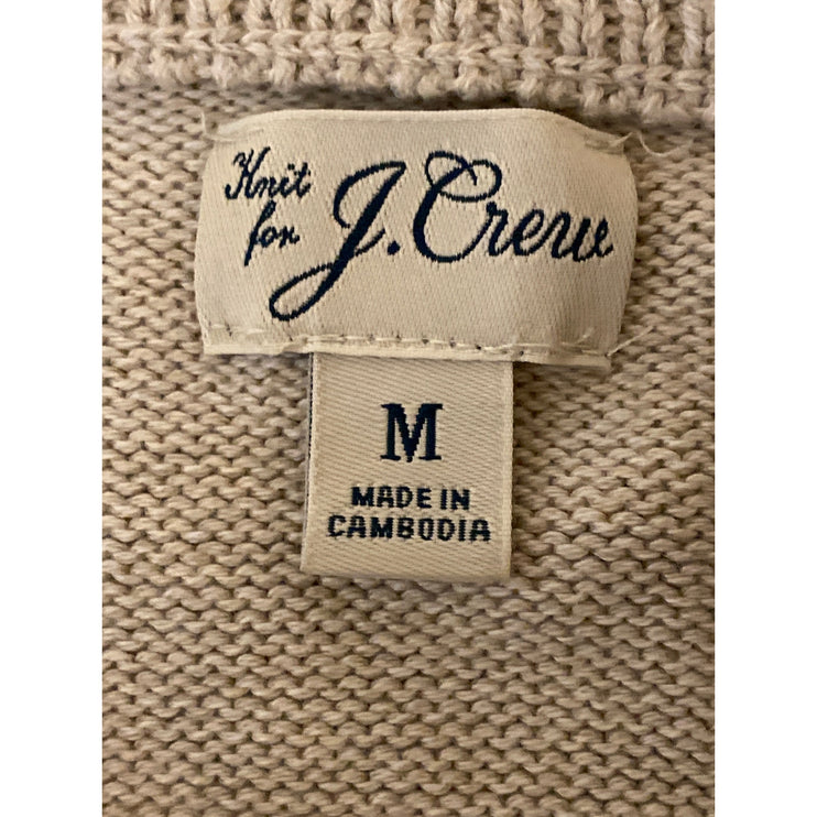 J.Crew Men's Beige Long Sleeve Crew Neck Knit Sweatshirt Sweater Top Size M