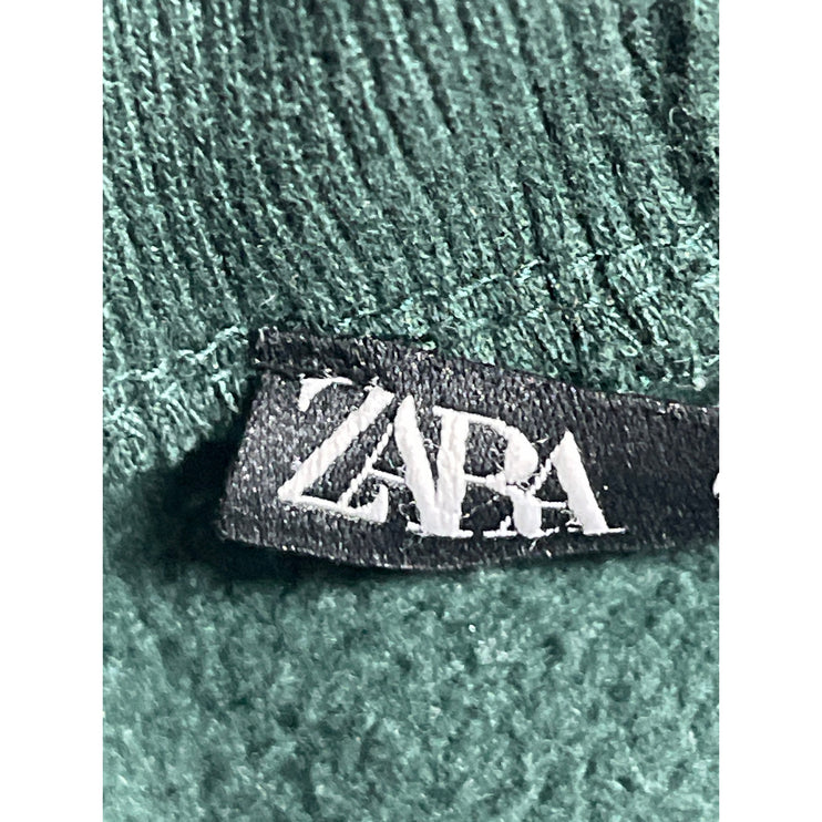 Zara Women's Green Long Sleeve Turtleneck Fleece Sweater Sweatshirt Top Size S
