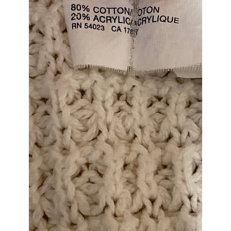 Gap Women's Cream Knit Long Sleeve Scoop Neck Relaxed Sweater Top Size XXL