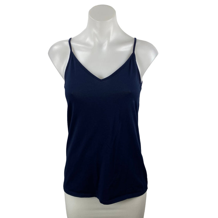 Ann Taylor LOFT Women Navy Blue Sleeveless V Neck Cami Camisole Tank Top Size M