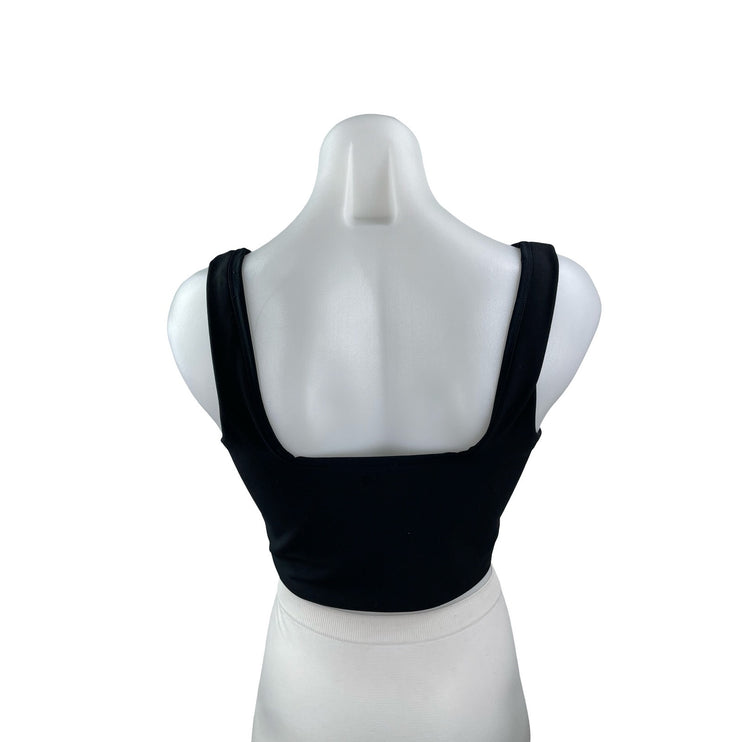YPB Women's Black Sleeveless Cami Yoga Workout Running Athletic Crop Top Size L