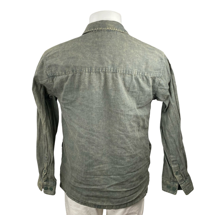 Urban Outfitters Moss Acid Wash Collared Long Sleeve Button Down Shirt Top Sz M