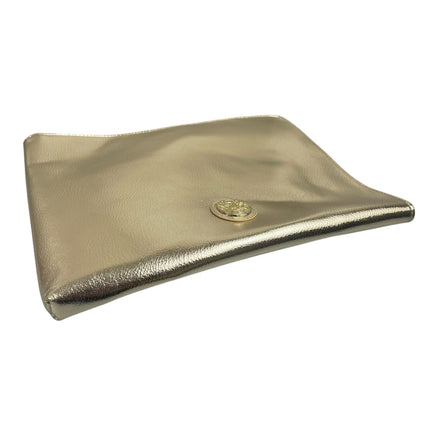 Lilly Pulitzer Gold Metallic Travel Organizer Floral Lined Pouch Clutch Bag OS