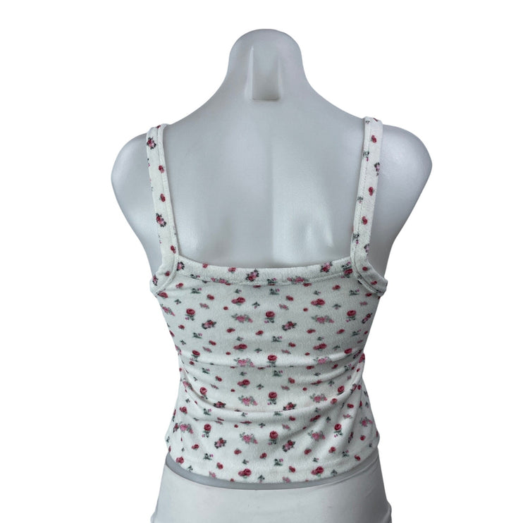 Danielle Guizio Dani Terry Women's White Pink Sleeveless Floral Cami Tank Top S