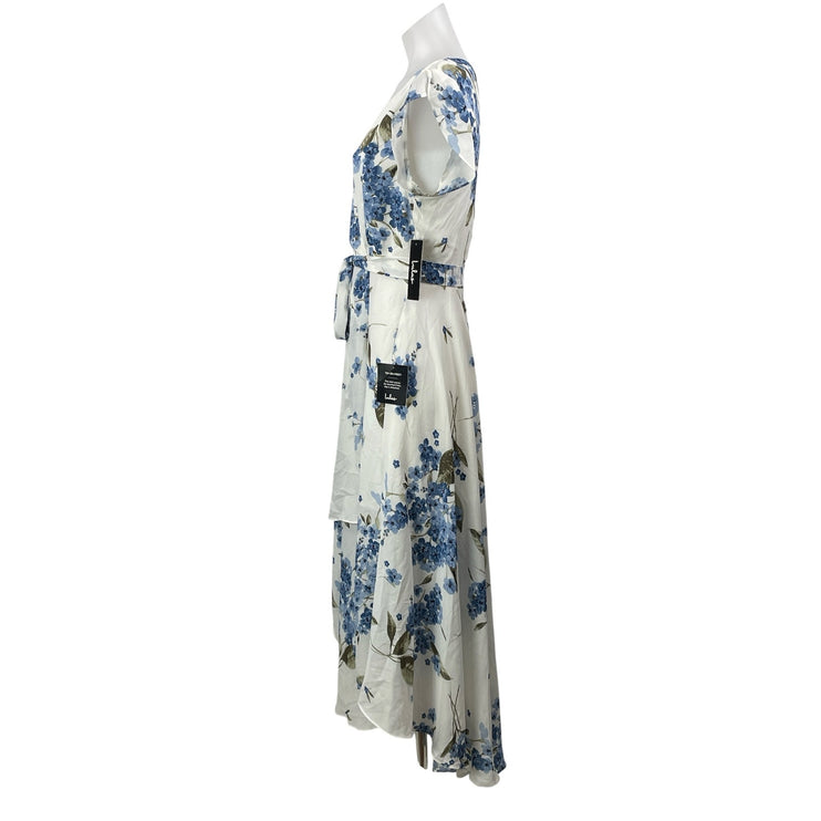 NEW Lulus French Country Side White Floral Asymmetrical Hem Hi-Low Dress Size L