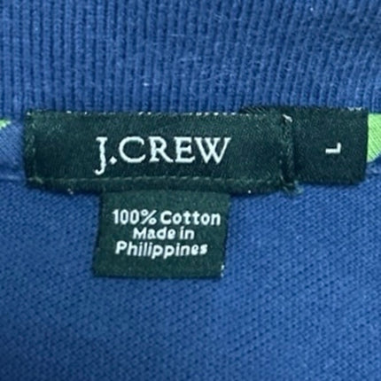 J.Crew Men's Blue Short Sleeve Collared Cotton Casual Golf Polo Shirt Top Size L