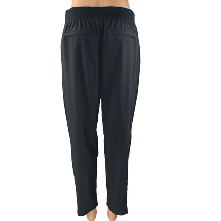 Athleta Women's Black High Rise Straight Tapered Pockets Trousers Dress Pants 6