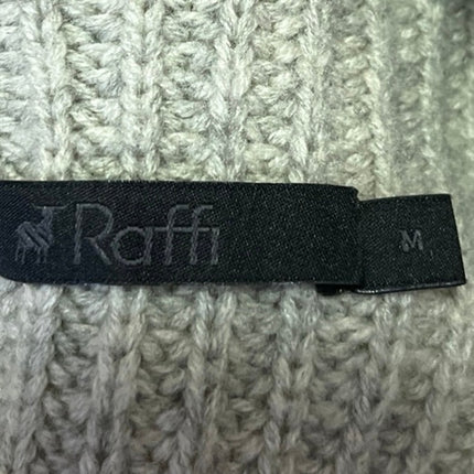 Raffi Women's Gray Wool Sleeveless Chunky Knit Turtleneck Mini Sweater Dress M