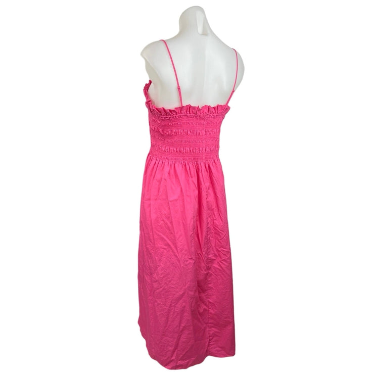 H&M Womens Pink Sleeveless Spaghetti Strap Pleated Beach Midi Sun Dress Size XXL