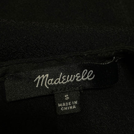 Madewell Women's Black Sleeveless Crew Neck Ruffle Peplum Blouse Tank Top Size S