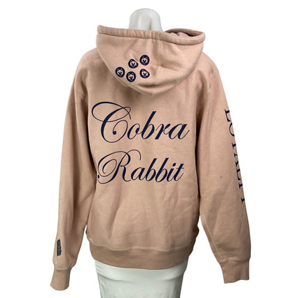Greyson Womens Pink Cobra Rabbit Embroidered Hoodie Hooded Sweatshirt Top Size S
