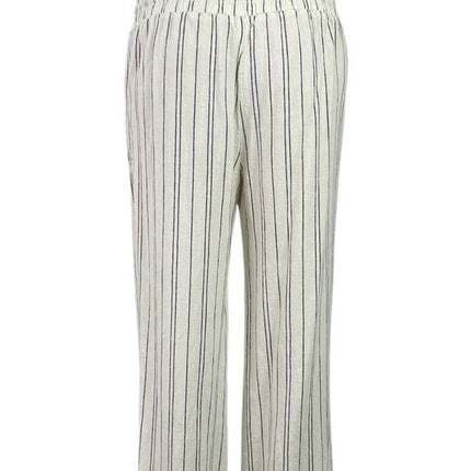Blue Rain Women's White Striped Drawstring Baggy Wide Leg Trousers Pants Size M